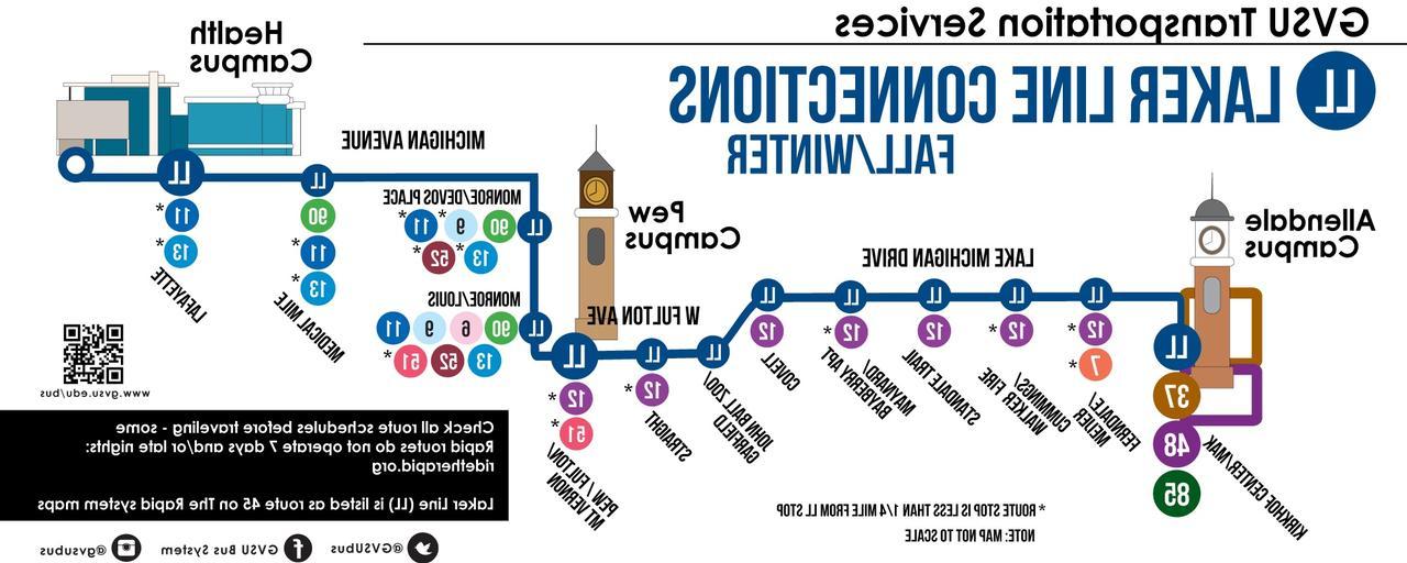 Laker Line Connections to Other Rapid Routes - Fall/Winter Semesters